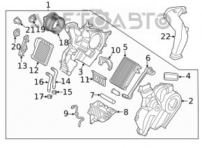 Actuatorul motorului care acționează ventilatorul de încălzire pentru Hyundai Santa FE 19-20.