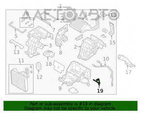 Senzorul de temperatură a aerului din interiorul cabinei Kia Niro 17-22