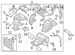 Senzorul de temperatură a aerului din interiorul cabinei Kia Niro 17-22