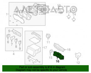 Controlul climatizării pentru Kia Optima 11-13, manual, buton pe crom.