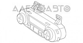 Controlul climatizării pentru Kia Forte 4d 17-18 este manual, cu detalii cromate pe mânere