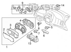 Controlul climatizării pentru Kia Forte 4d 17-18 este manual, cu detalii cromate pe mânere