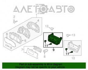 Controlul climatizării manual al Hyundai Elantra AD 17-20 este cromat, cu capacul ușor uzat.