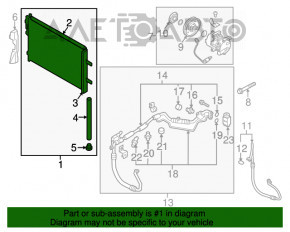 Radiatorul condensatorului de aer condiționat Hyundai Veloster 12-14