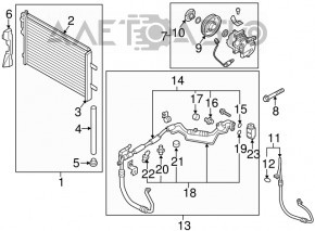 Radiatorul condensatorului de aer condiționat pentru Hyundai Veloster 12-14 nou TYC Taiwan.