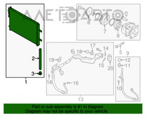 Radiatorul condensatorului de aer condiționat Hyundai Elantra UD 11-13, 1.8L.