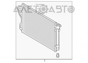 Radiatorul condensatorului de aer condiționat Kia Optima 11-15 hibrid