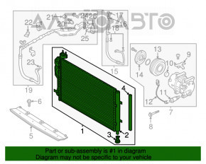 Radiatorul condensatorului de aer condiționat Kia Soul 14-16 pre-restilizare