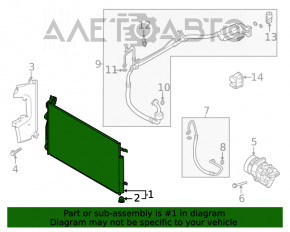 Radiatorul condensatorului de aer condiționat Hyundai Sonata 20- 2.5