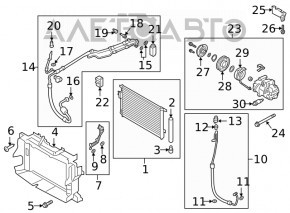 Radiatorul condensatorului de aer condiționat Hyundai Santa FE 19-20 2.4