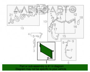 Radiatorul condensatorului de aer condiționat Kia Sorento 10-15 2.4, 3.3 HCC nou OEM original