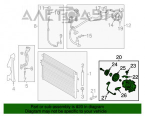 Компрессор кондиционера Hyundai Santa FE Sport 13-18 2.0T 2.4