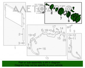 Compresorul de aer condiționat Hyundai Elantra UD 11-13 este nou, original OEM