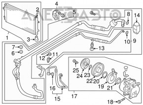 Трубка кондиционера печка-конденсер Hyundai Veloster 12-13 новый OEM оригинал