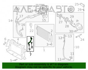 Трубка кондиционера конденсер-компрессор Hyundai Santa FE 19-20 2.4 короткая