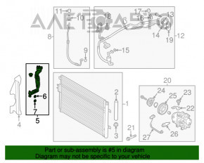 Conducta de aer condiționat condensator-compresor Hyundai Santa FE Sport 13-18 2.0T 2 buc.