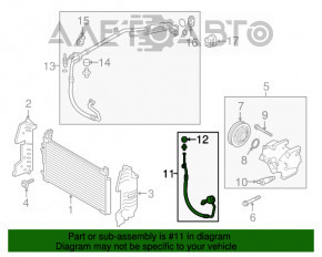 Tubul de aer condiționat condensator-compresor Hyundai Sonata 15-17 1.6T