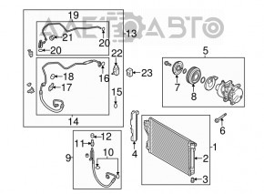 Bobina de condensare a compresorului de aer condiționat Hyundai Sonata 11-15 2.0