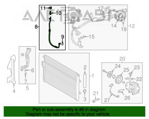 Трубка кондиционера компрессор-печка Hyundai Santa FE Sport 13-18 2.0T