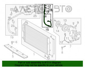 Tubul de aer condiționat condensator-compresor Kia Soul 14-19 2.0