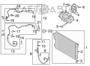 Bobina de aer condiționat a încălzitorului-condensator Hyundai Sonata 13-15 hibrid