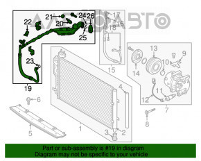 Tubul de aer condiționat pentru încălzirea-condensator Kia Soul 14-19 2.0