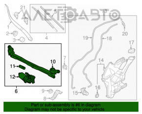 Trapezul de curățare a parbrizului cu motor pentru Kia Soul 14-19