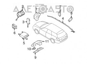 Датчик подушки безопасности задний правый Subaru b10 Tribeca