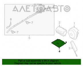 Airbagul pentru scaunul drept de jos al Subaru Outback 15-19.