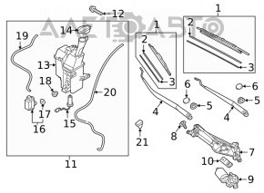 Motorul spălătorului de parbriz Hyundai Tucson 16-20