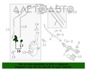 Motorul de spălare a parbrizului Hyundai Santa FE Sport 13-18 tip 3