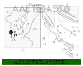 Motorul de spălare a parbrizului Hyundai Tucson 16-20 nou OEM original