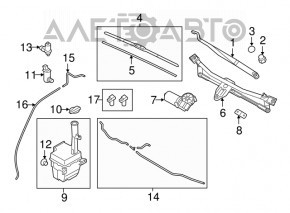 Motorul de spălare a parbrizului din spate pentru Hyundai Veloster 12-17, nou, original OEM.