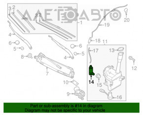 Motorul de spălare a parbrizului Hyundai Sonata 15-19 nou OEM original