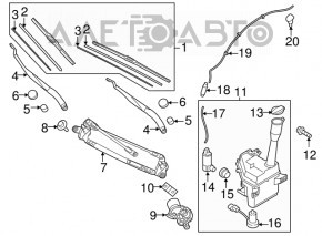 Motorul de spălare a parbrizului Hyundai Elantra AD 17-20 nou OEM original