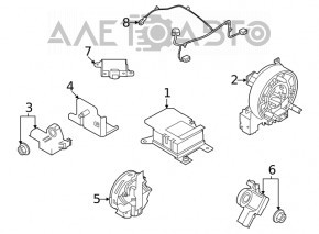 Senzor airbag frontal central Nissan Rogue 21-23 construit în SUA