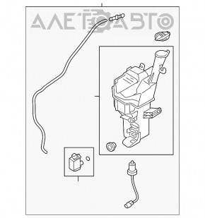 Бачок омывателя Kia Forte 4d 17-18 рест с моторчиком, крышкой и датчиком