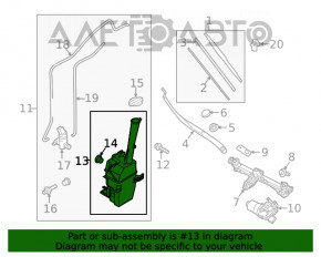 Rezervorul de spălare a parbrizului Kia Sorento 16-20 cu capac și senzor.