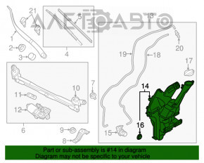 Rezervorul de spălare a parbrizului Kia Soul 14-19 fără capac