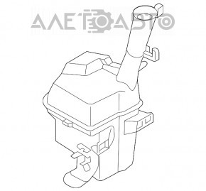Rezervorul de spălare a parbrizului Kia Niro 17-22 HEV, PHEV, sub senzorul de nivel, fără capac