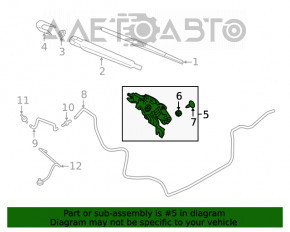 Трапеция дворников с моторчиком задняя Hyundai Santa FE 19- OEM KOR