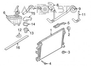 Capacul rezervorului de expansiune al sistemului de răcire Ford Flex 09-19