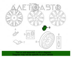 Capac central pe discul Porsche 12- strâns.