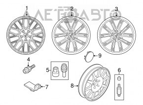 Capac central pe discul Porsche 12- strâns.