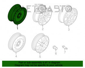 Roată de fier de 15 inch x 6 ET47,5 4*100 Ford Focus usa 08-11