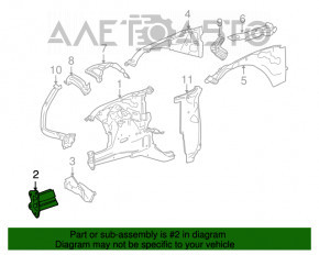 Colțul amplificatorului de bara față stânga Mercedes W221