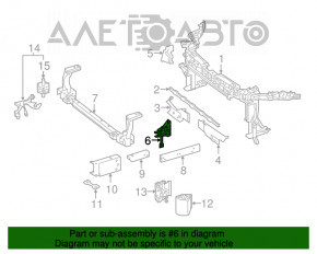 Suportul deflectorului radiatorului drept pentru Infiniti QX30 17- nou OEM original