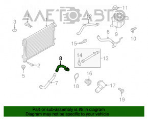 Патрубок охлаждения нижний первый Ford Explorer 13-19 sport