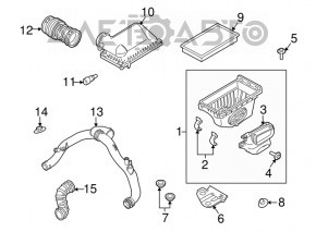 Corpul filtrului de aer Ford Explorer 13-19 Sport, complet cu admisie de aer