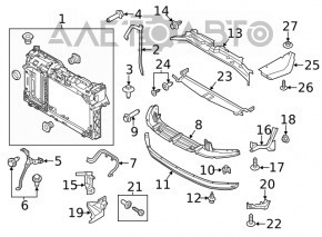 Buza bara fata centrala Ford Fiesta 14-19 restaurata, fisura de fixare.